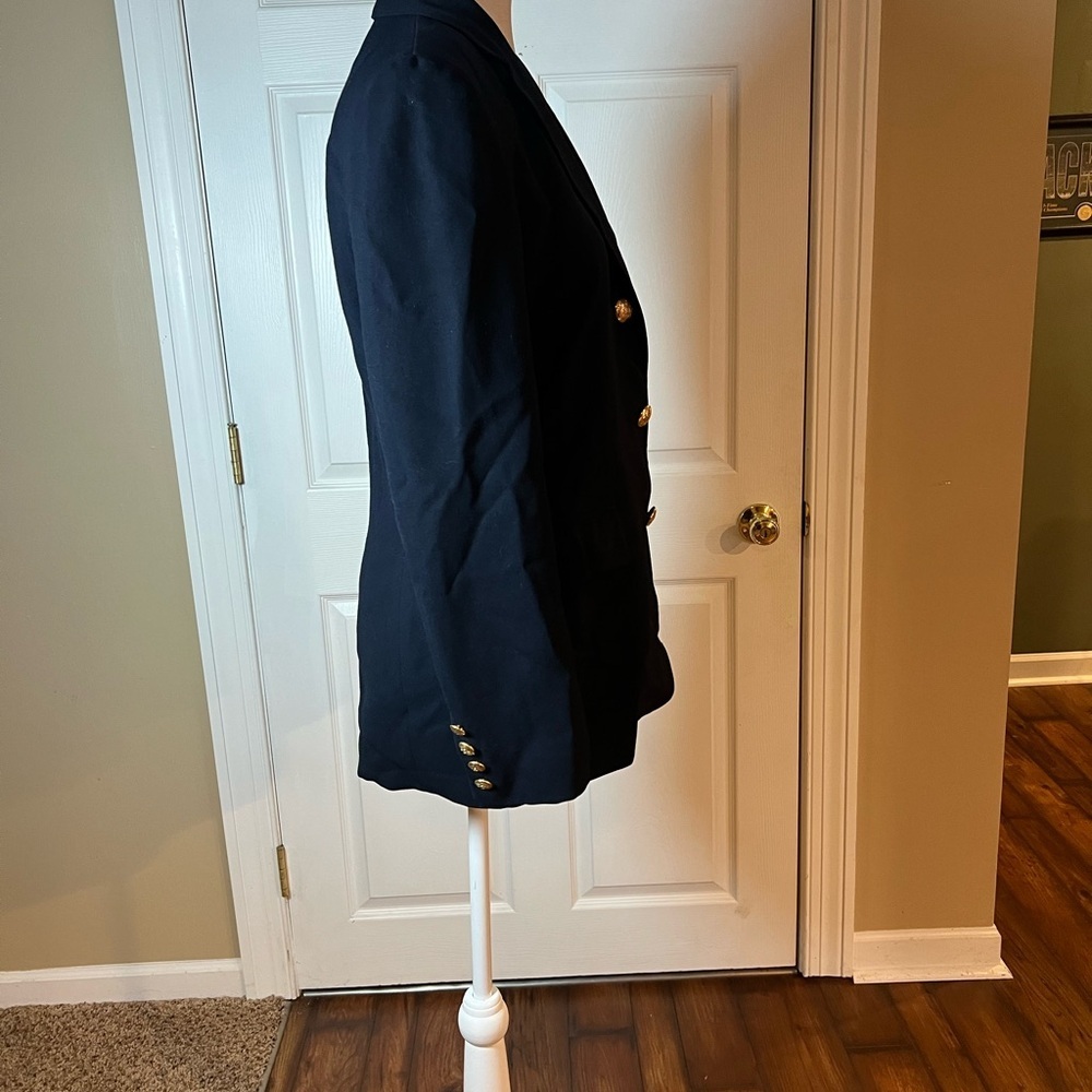 Lauren Ralph Lauren Women’s Blazer Jacket Navy Blue 4 Classic Tailored Wool - Picture 2 of 10